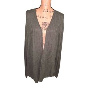 Belldini Olive Green Women's Open Weave‎ Cardigan Sweater Plus Size 3X